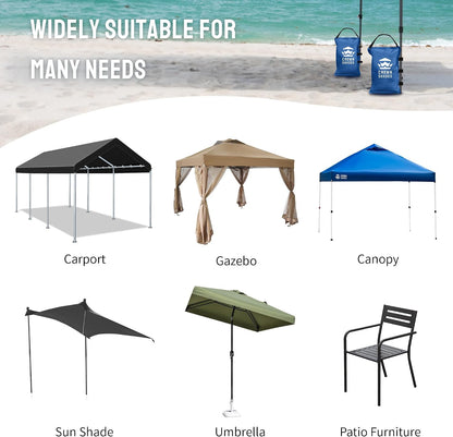 Sand Bags for Canopy Legs, 120 LBS, Black (Unfilled)