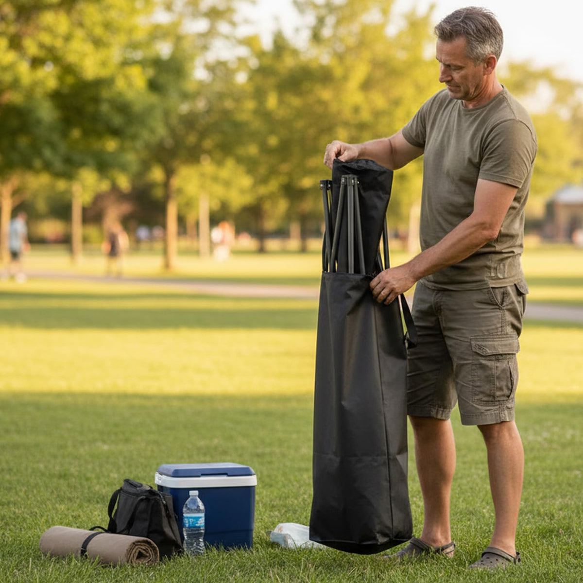 Extra Large Folding Chair Carry Bag (Black, 27“X35")