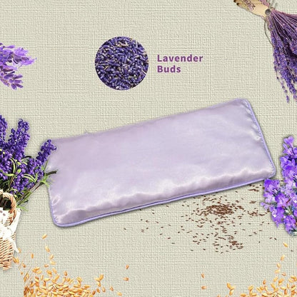 Flexseed Eye Pillow, Hot or Cold Weighted Satin Eye Mask, Microwaveable Moist Heat Eye Compress, Unscented Washable, Perfect for Sleeping, Yoga, Migraine Relief, Pack of 2