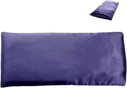 Flexseed Eye Pillow, Hot or Cold Weighted Satin Eye Mask, Microwaveable Moist Heat Eye Compress, Unscented Washable, Perfect for Sleeping, Yoga, Migraine Relief, Pack of 2