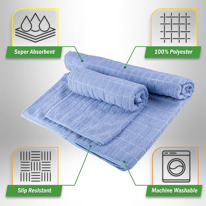 Yoga Mat Towel and Gym Towel Set - 2-Piece Non Slip Set for Hot Yoga, Pilates, and Gym - 72” x 24” Sweat Absorbent and Quick Drying Blanket with Corner Pockets for Mats (Gray)