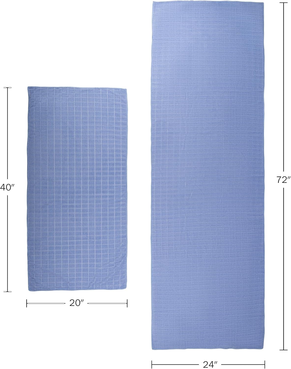 Yoga Mat Towel and Gym Towel Set - 2-Piece Non Slip Set for Hot Yoga, Pilates, and Gym - 72” x 24” Sweat Absorbent and Quick Drying Blanket with Corner Pockets for Mats (Gray)