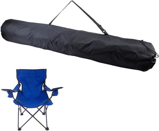 Black Protective Carrying Chair Bag 57.1x13.7 inch Big Polyester Camp Chair Replacement Bag with Drawstring Shoulder Strap for Foldable Hammock Yoga Mat Umbrella Tent Rectangle