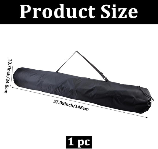 Black Protective Carrying Chair Bag 57.1x13.7 inch Big Polyester Camp Chair Replacement Bag with Drawstring Shoulder Strap for Foldable Hammock Yoga Mat Umbrella Tent Rectangle