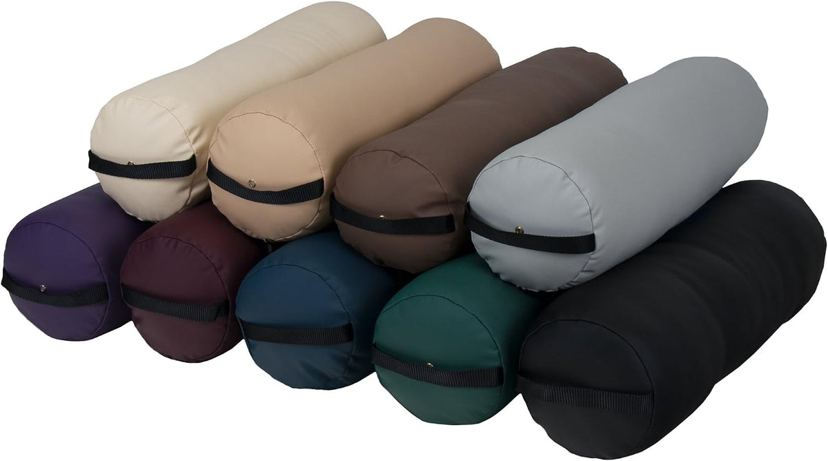 Bolster Pillow Fluffy – Durable Massage Bolster, 100% PU Upholstery incl. Strap Handle/Professional Quality for Massage Tables/Back Pain Relief