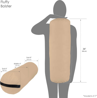 Bolster Pillow Fluffy – Durable Massage Bolster, 100% PU Upholstery incl. Strap Handle/Professional Quality for Massage Tables/Back Pain Relief