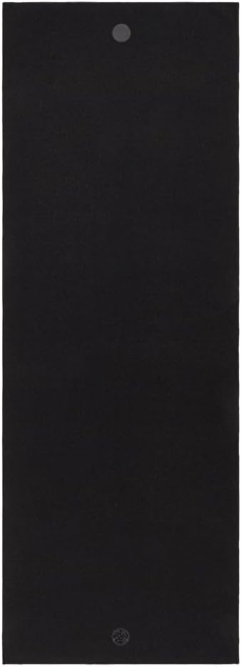 Yogitoes Manduka Yoga Towel for Mat Nonslip and Quick Dry for Hot Yoga with Rubber Bottom Grip Dots 72 Inch Long Onyx Thin and Lightweight (262023001)