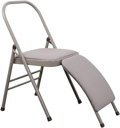 Yoga Auxiliary Chair with Lumbar Back Support,Folding Yoga Chair,Metal Frame,Iyengar Yoga Chair,Pilates Yoga Chair,Yoga Inversion Chair Gray, Black, Purple