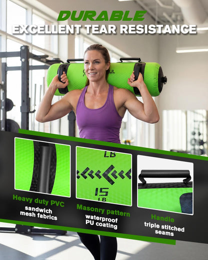 Aqua Bags for Workout 5-45lbs - Ultimate Core Water Weights Aqua Bag - Portable Stability Fitness -Stability, Core and Balance Training - Portable Fitness Equipment - Includes Three Bags