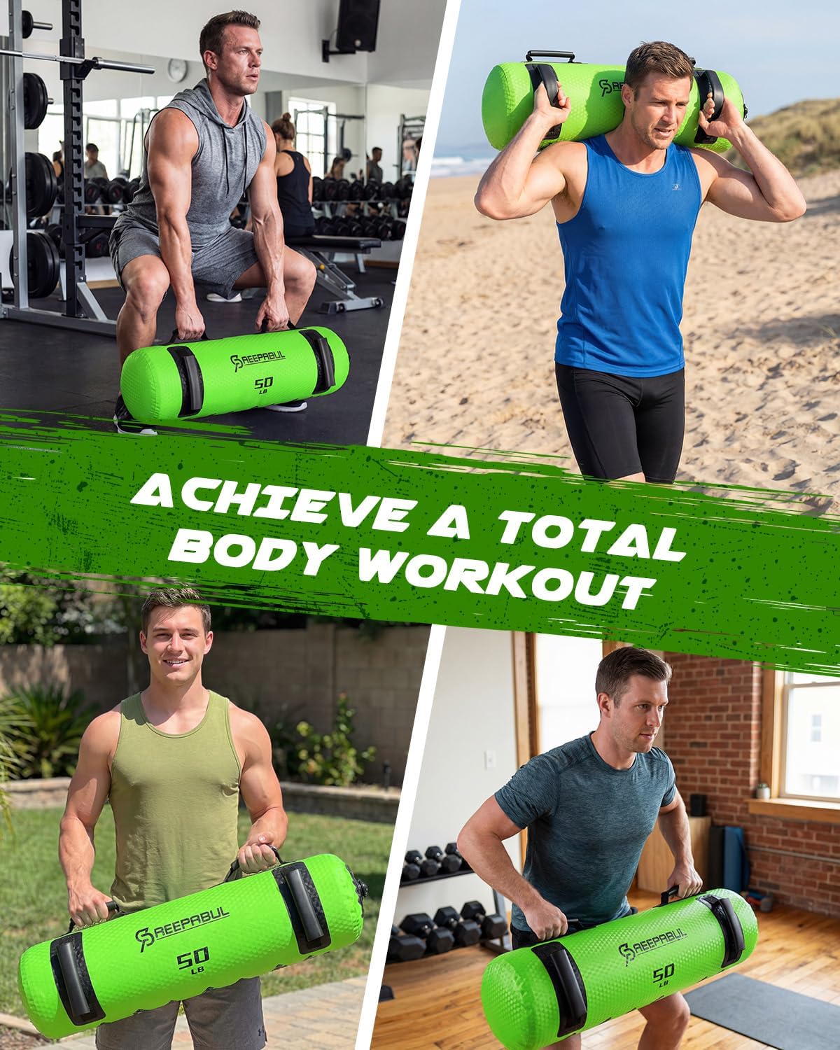 Aqua Bags for Workout 5-45lbs - Ultimate Core Water Weights Aqua Bag - Portable Stability Fitness -Stability, Core and Balance Training - Portable Fitness Equipment - Includes Three Bags