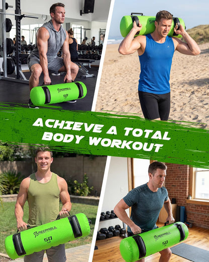 Aqua Bags for Workout 5-45lbs - Ultimate Core Water Weights Aqua Bag - Portable Stability Fitness -Stability, Core and Balance Training - Portable Fitness Equipment - Includes Three Bags