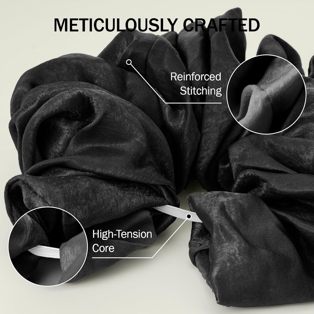 Slim Panda Yoga Mat Scrunchie Strap, Stretch Velvet Carrier