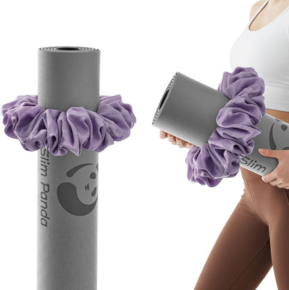 Slim Panda Yoga Mat Scrunchie Strap, Stretch Velvet Carrier