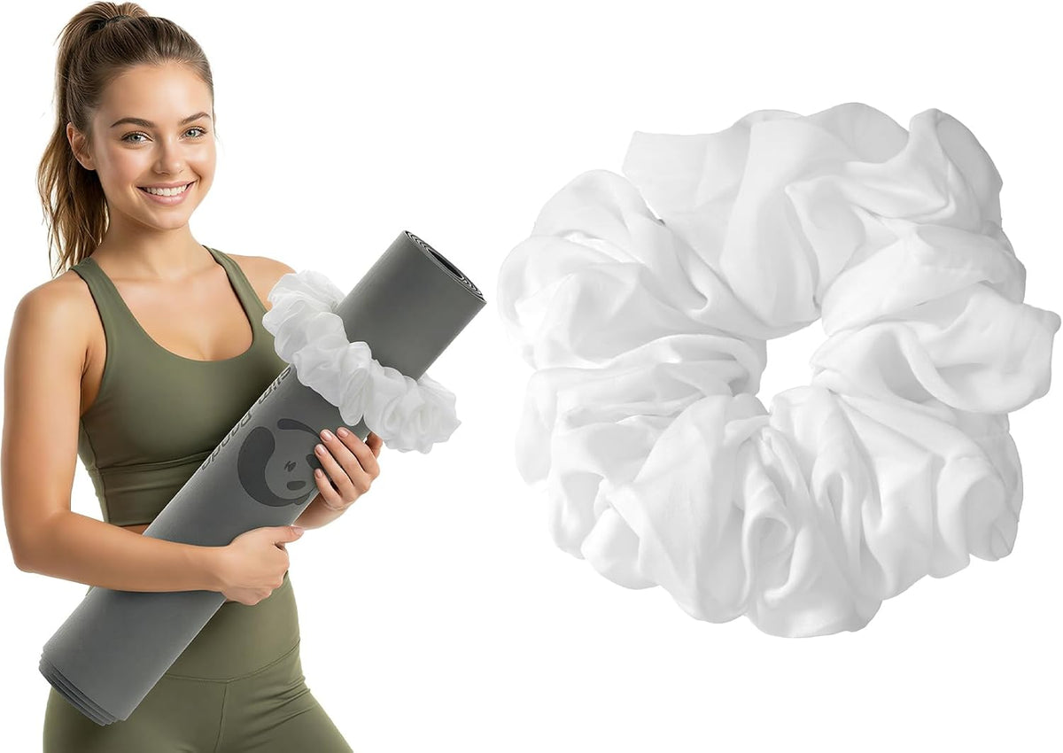 Slim Panda Yoga Mat Scrunchie Strap, Stretch Velvet Carrier