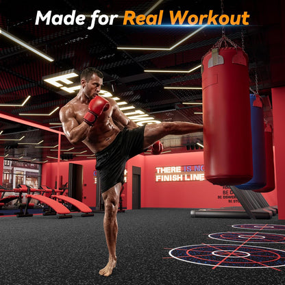 1" Extra-Thick Rubber Top Exercise Mat, Gym Flooring for Home Gym