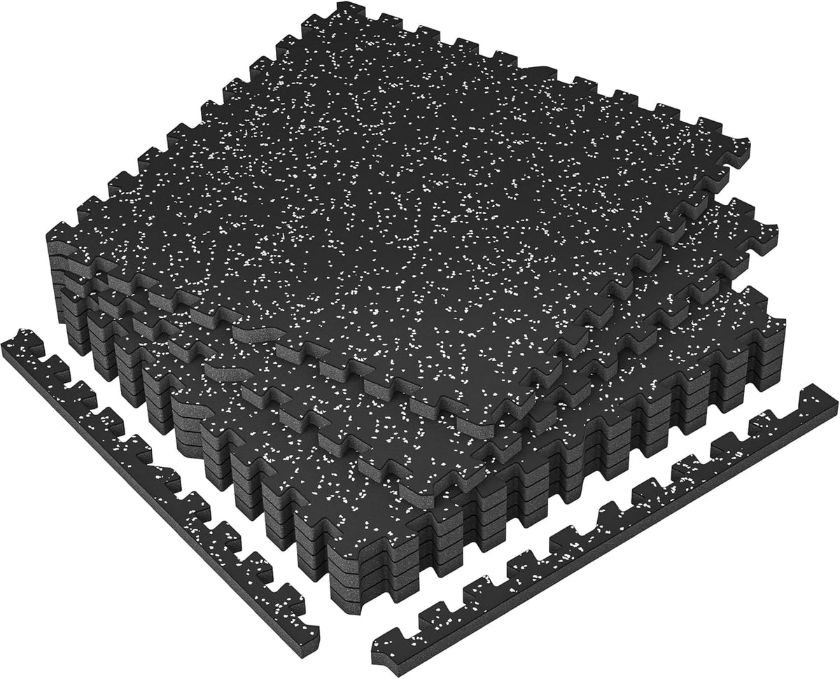 1" Extra-Thick Rubber Top Exercise Mat, Gym Flooring for Home Gym