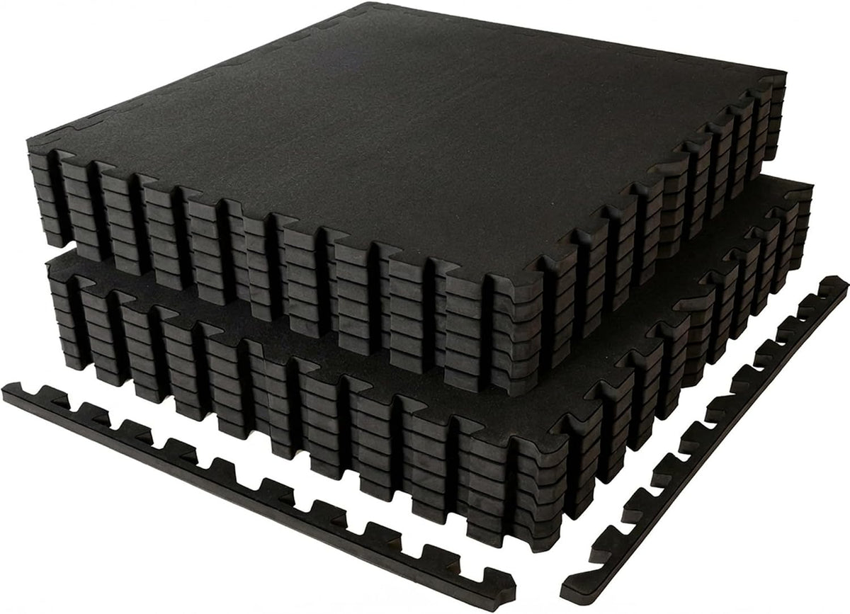 1" Extra-Thick Rubber Top Exercise Mat, Gym Flooring for Home Gym