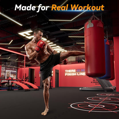 1" Extra-Thick Rubber Top Exercise Mat, Gym Flooring for Home Gym