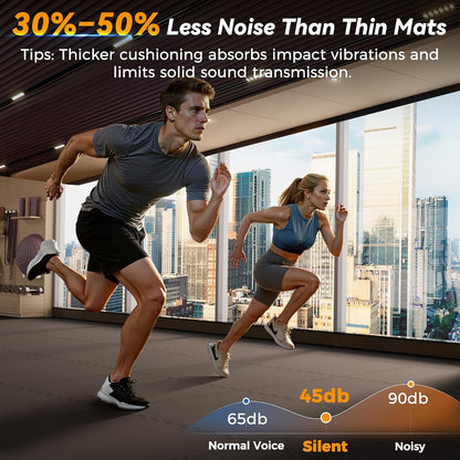 1" Extra-Thick Rubber Top Exercise Mat, Gym Flooring for Home Gym