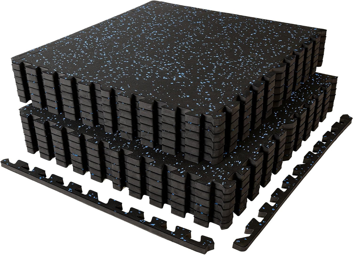 1" Extra-Thick Rubber Top Exercise Mat, Gym Flooring for Home Gym