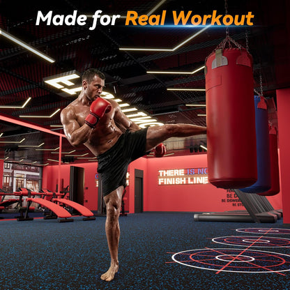 1" Extra-Thick Rubber Top Exercise Mat, Gym Flooring for Home Gym