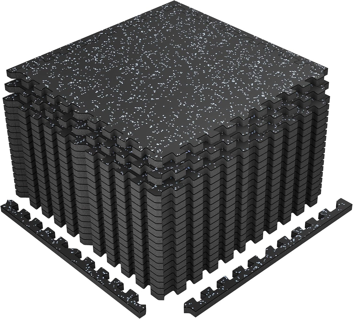 1" Extra-Thick Rubber Top Exercise Mat, Gym Flooring for Home Gym