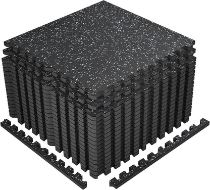 1" Extra-Thick Rubber Top Exercise Mat, Gym Flooring for Home Gym