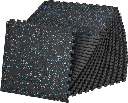 1" Extra-Thick Rubber Top Exercise Mat, Gym Flooring for Home Gym