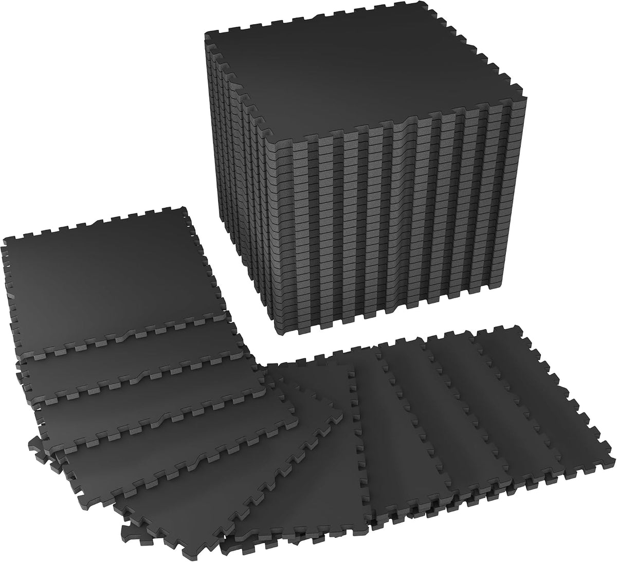 1" Extra-Thick Rubber Top Exercise Mat, Gym Flooring for Home Gym