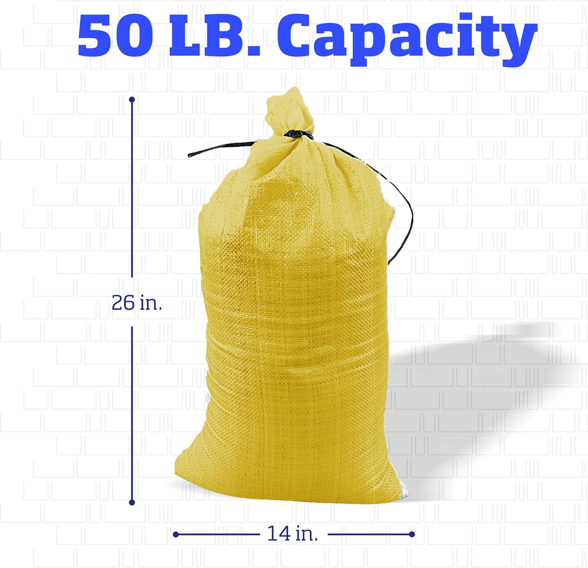Heavy Duty Sandbags with Ties, 14x26, Empty, Green, Pack of 50
