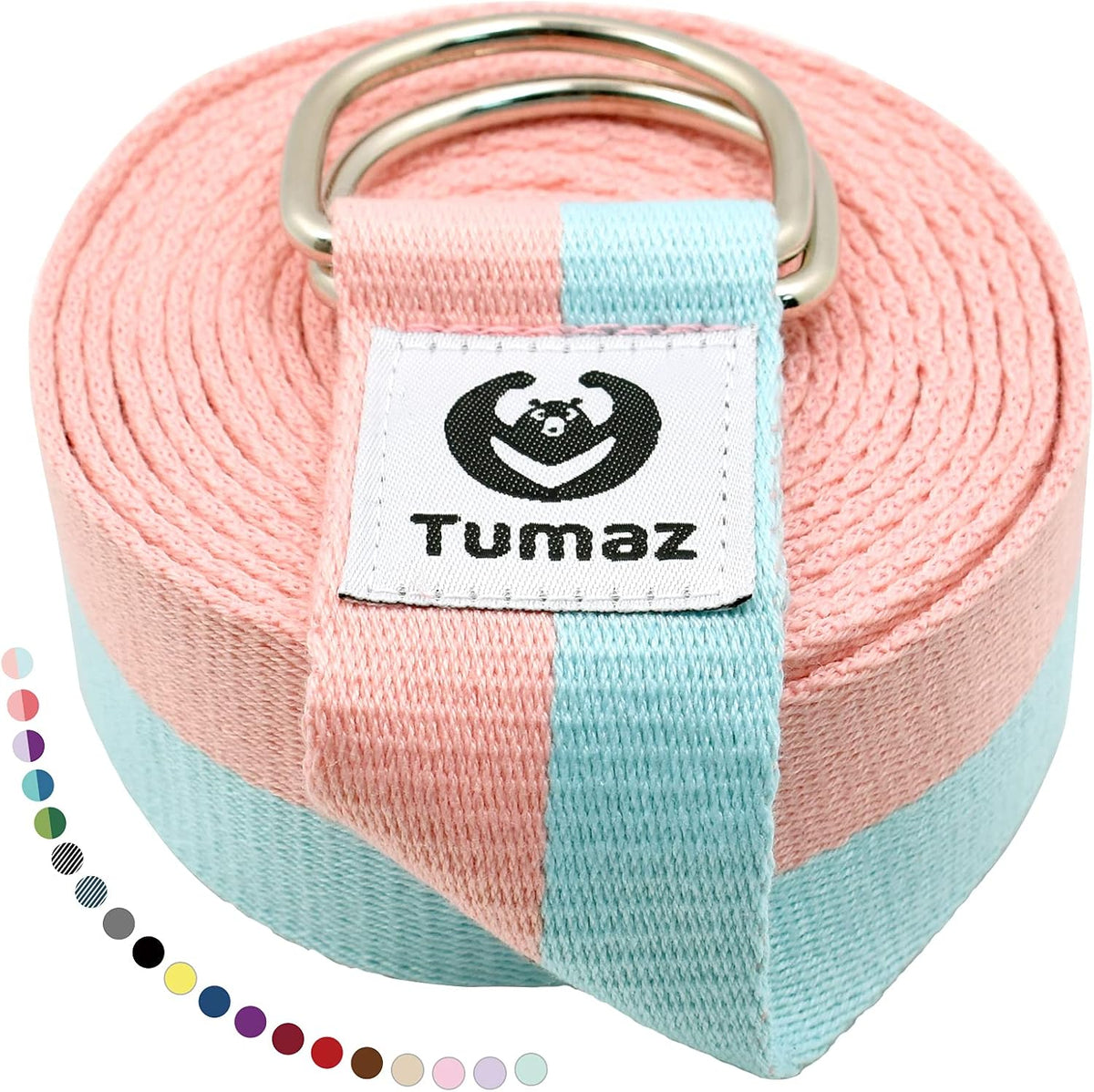 Yoga Strap for Stretching with Adjustable D-Ring, 6/8/10 ft