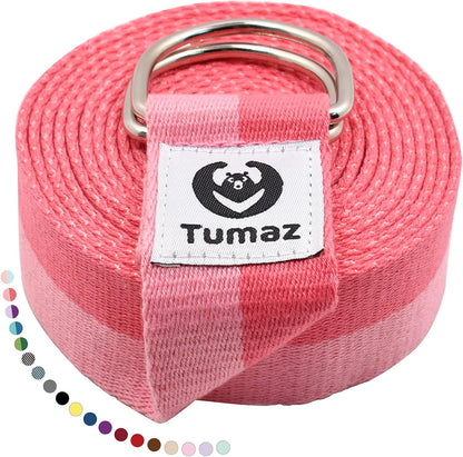 Yoga Strap for Stretching with Adjustable D-Ring, 6/8/10 ft