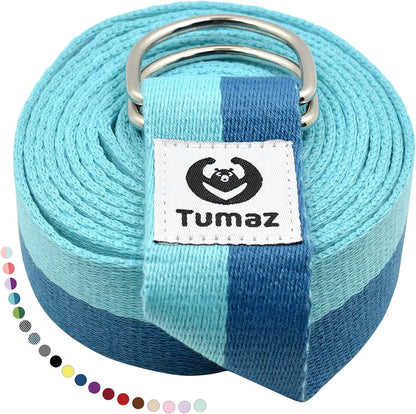 Yoga Strap for Stretching with Adjustable D-Ring, 6/8/10 ft