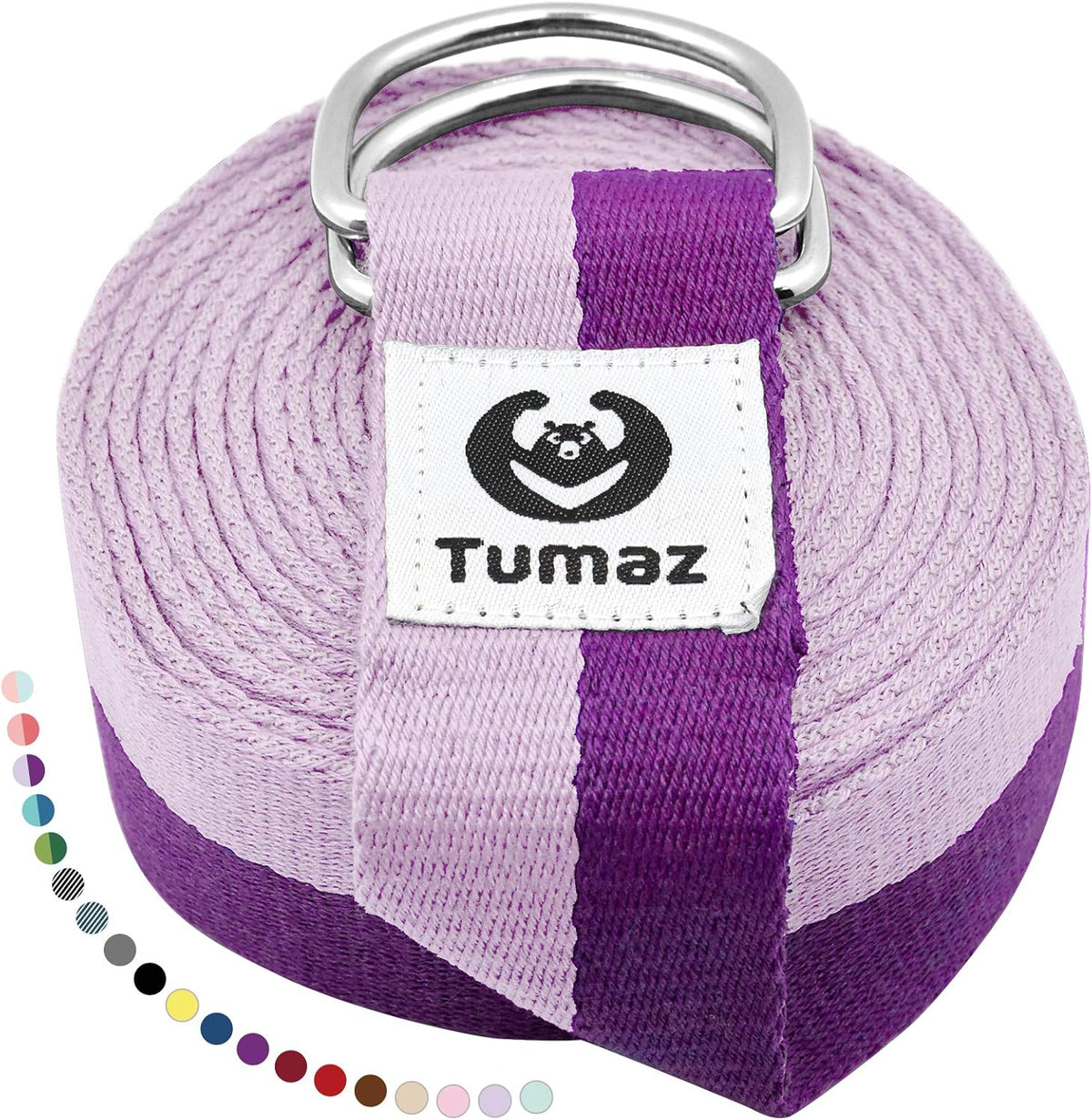 Yoga Strap for Stretching with Adjustable D-Ring, 6/8/10 ft