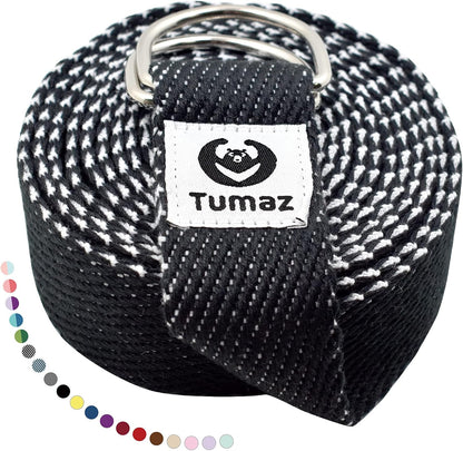 Yoga Strap for Stretching with Adjustable D-Ring, 6/8/10 ft