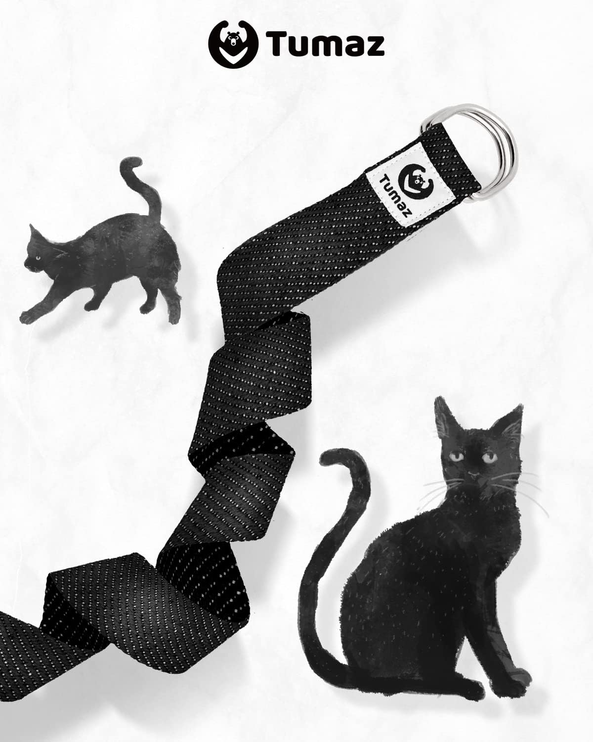 Yoga Strap for Stretching with Adjustable D-Ring, 6/8/10 ft