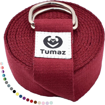 Yoga Strap for Stretching with Adjustable D-Ring, 6/8/10 ft