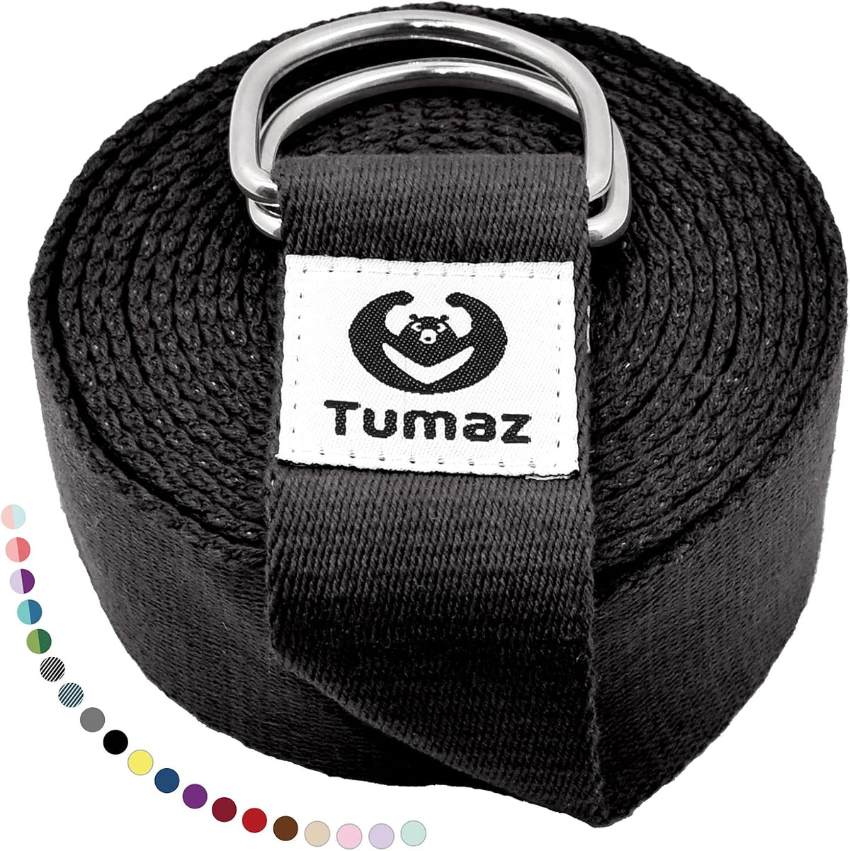 Yoga Strap for Stretching with Adjustable D-Ring, 6/8/10 ft