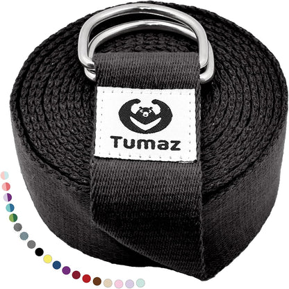 Yoga Strap for Stretching with Adjustable D-Ring, 6/8/10 ft
