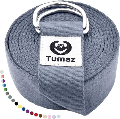 Yoga Strap for Stretching with Adjustable D-Ring, 6/8/10 ft