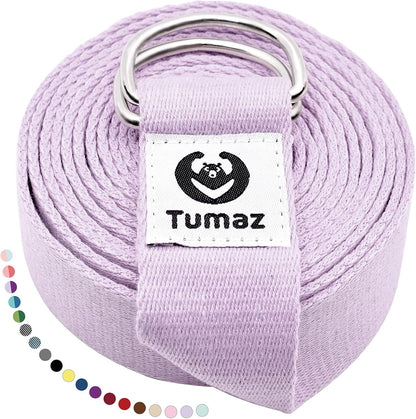 Yoga Strap for Stretching with Adjustable D-Ring, 6/8/10 ft