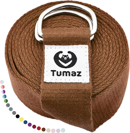 Yoga Strap for Stretching with Adjustable D-Ring, 6/8/10 ft