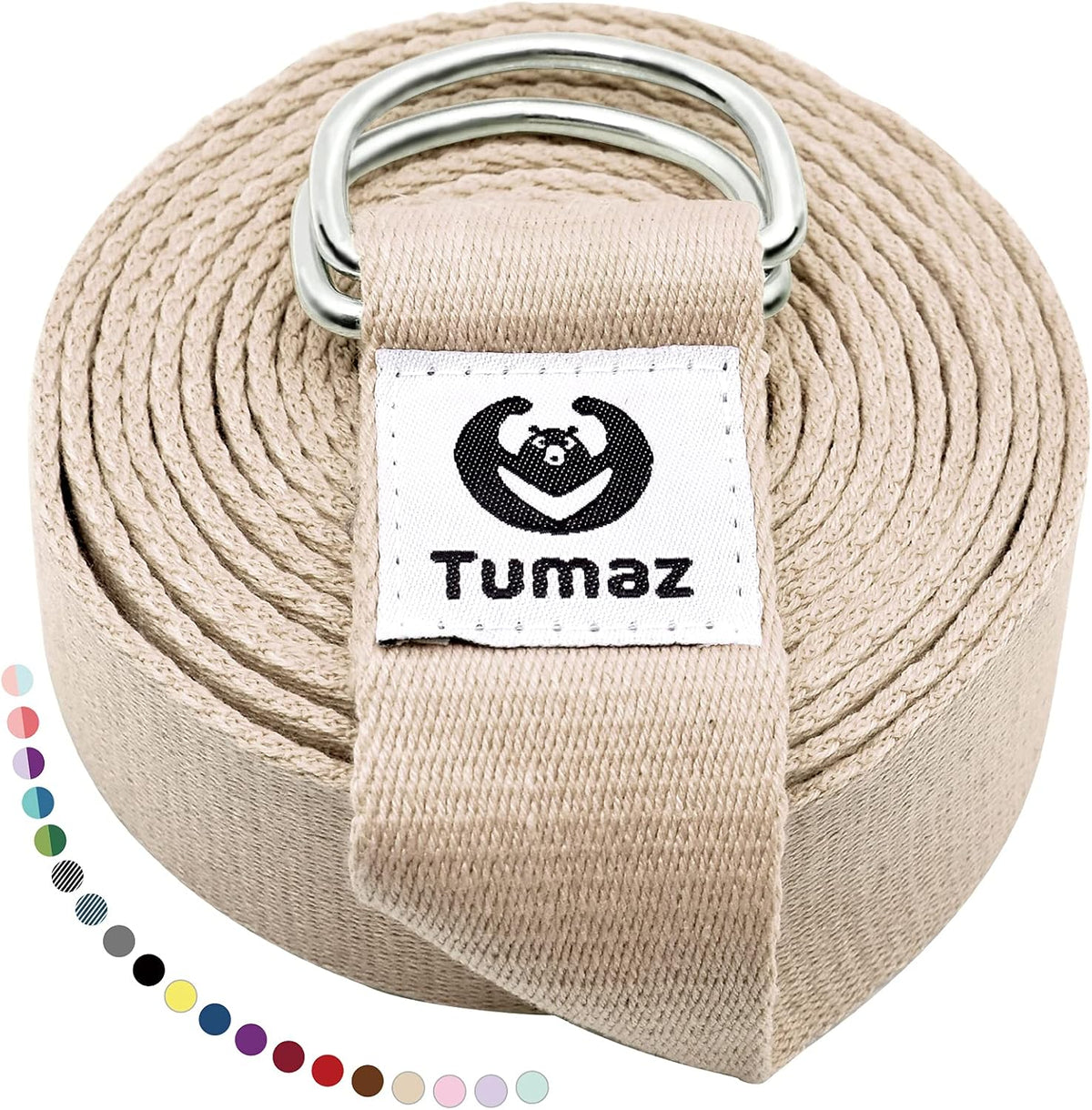 Yoga Strap for Stretching with Adjustable D-Ring, 6/8/10 ft