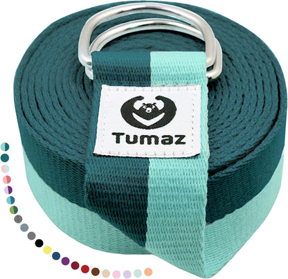 Yoga Strap for Stretching with Adjustable D-Ring, 6/8/10 ft