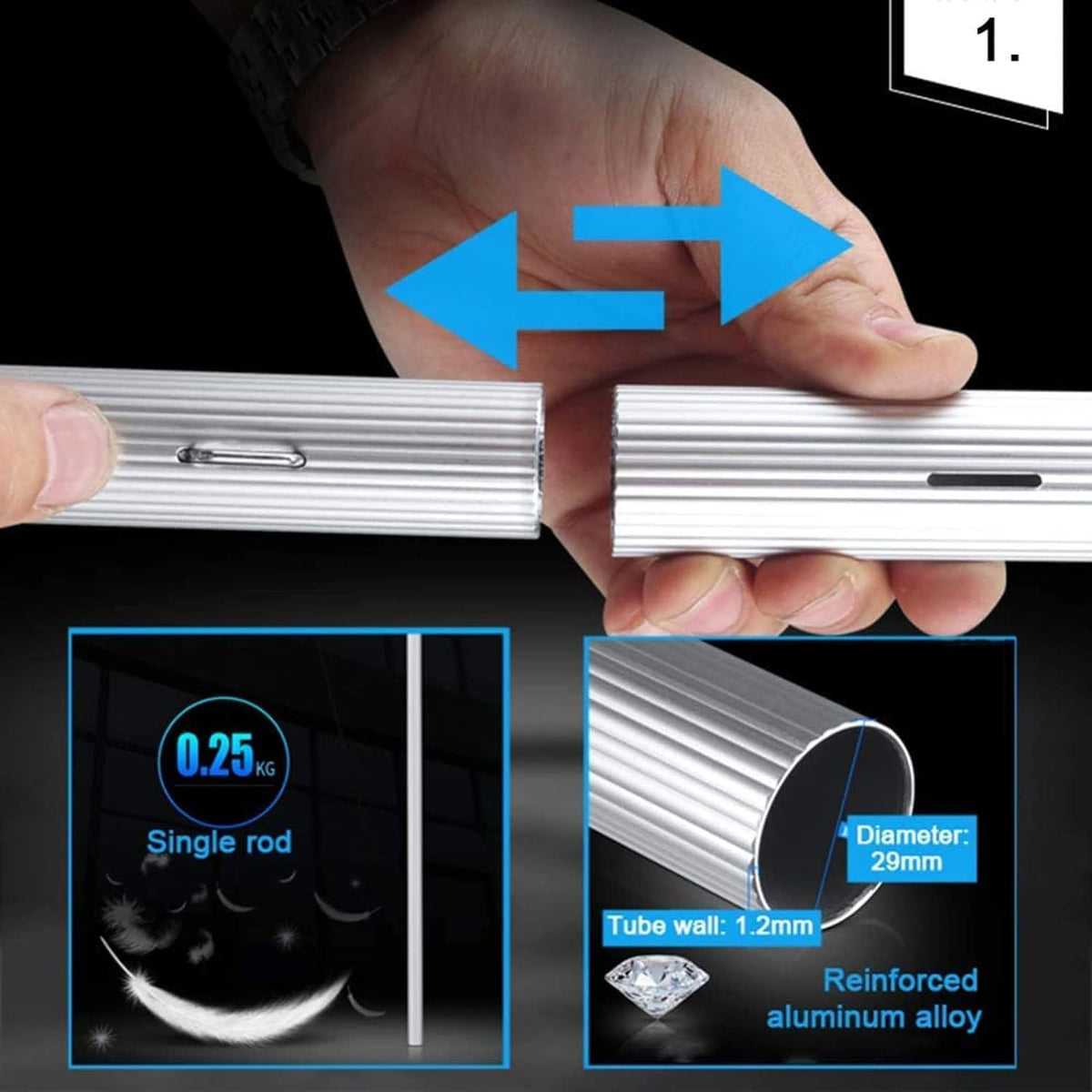 Professional Window Cleaning Kit with 30cm 180° Rotating Brush Extendable Pole Ideal for High Windows Indoor/Outdoor Glass Cleaning Tools StreakFree Shine