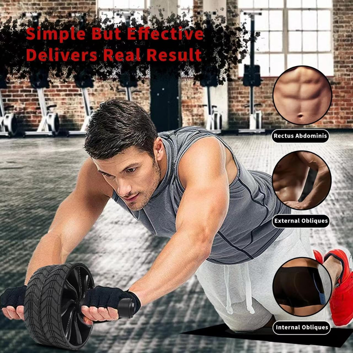 Ab Roller Wheel - Ab Workout Equipment for Abdominal & Core Strength Training, Home Gym Fitness Equipment, Exercise Wheel for Men Women