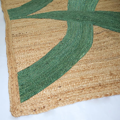 Premium Quality Jute Rug 4x6 Feet Area Rug Natural Fiber Jute Rugs Thick 0.27" Black Abstract Pattern Geometric Rugs for Kids Room, Living Room, Yoga Mat, Indoor Outdoor Carpet - Colors C