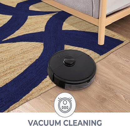 Premium Quality Jute Rug 4x6 Feet Area Rug Natural Fiber Jute Rugs Thick 0.27" Black Abstract Pattern Geometric Rugs for Kids Room, Living Room, Yoga Mat, Indoor Outdoor Carpet - Colors C