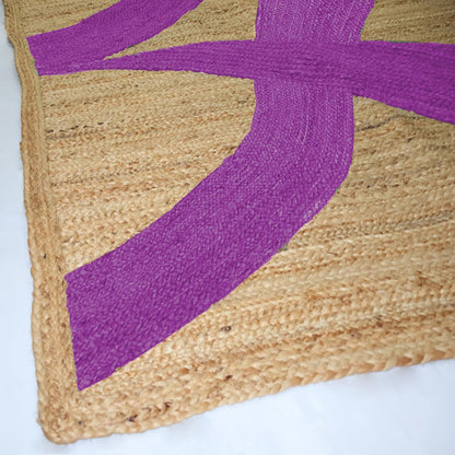 Premium Quality Jute Rug 4x6 Feet Area Rug Natural Fiber Jute Rugs Thick 0.27" Black Abstract Pattern Geometric Rugs for Kids Room, Living Room, Yoga Mat, Indoor Outdoor Carpet - Colors C
