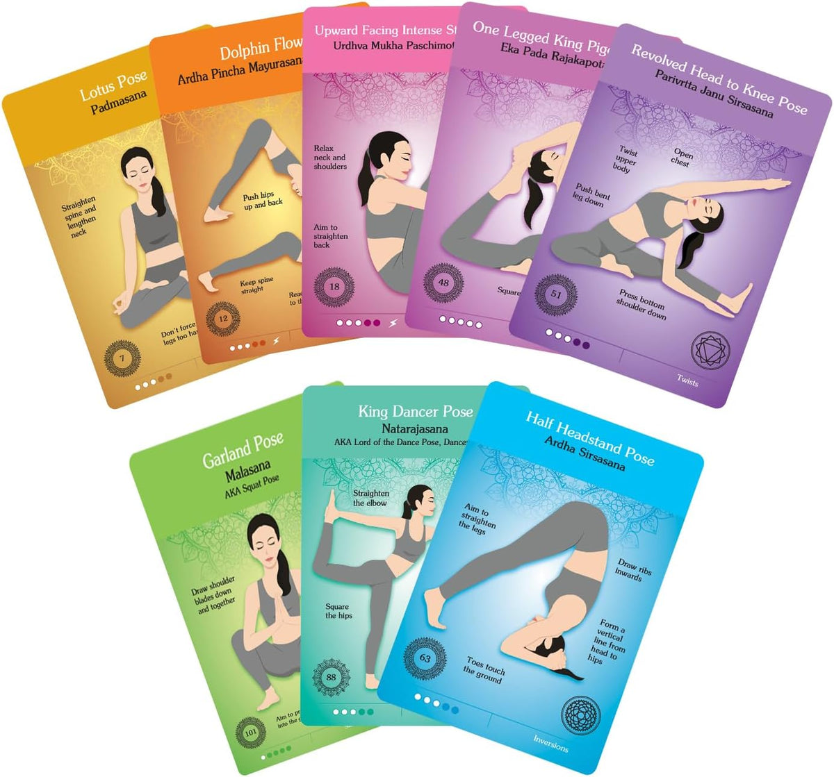 The Original Yoga Asana Cards - Workout Deck With Over 120 Poses - Sequencing Deck With Cues and Sanskrit Names for Beginners and Teachers - Unique Gift for Women or Any Yoga Lover